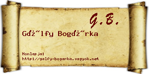Gálfy Bogárka névjegykártya